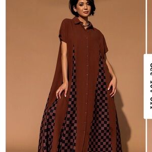 California Cool Oversized Maxi Dress in Brown Dressed In Lala Maxi